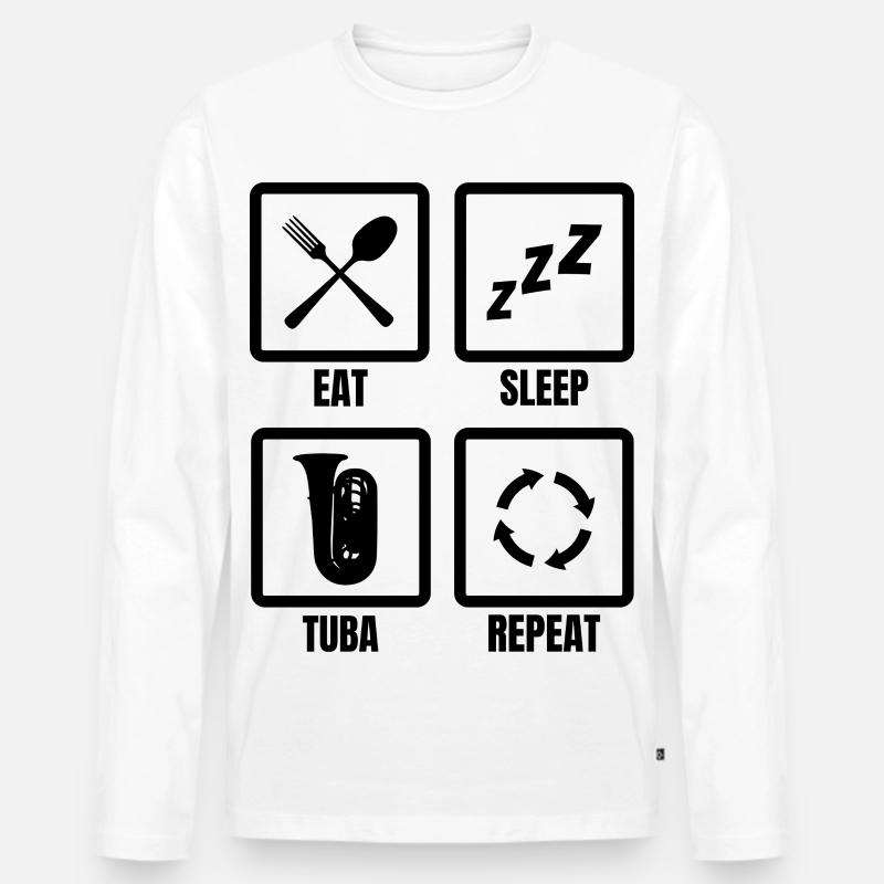 Tuba Zeitplan - Männer Premium Bio Langarmshirt - Weiß