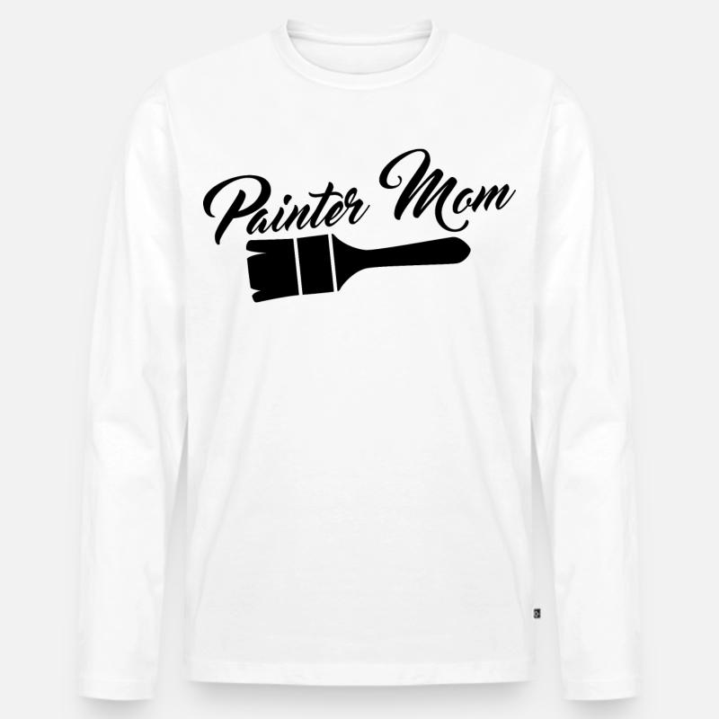 Malerin Mama - Männer Premium Bio Langarmshirt - Weiß