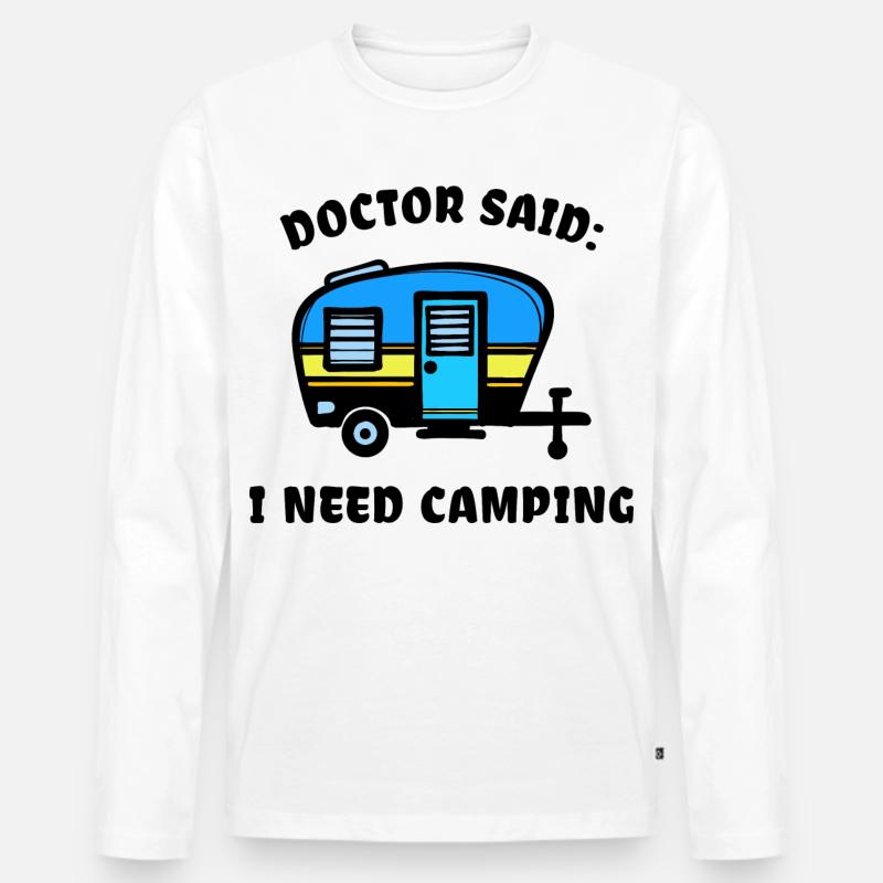 Camper Camping Wohnmobil Statement Wanderer - Männer Premium Bio Langarmshirt - Weiß