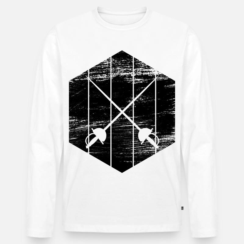 Fechtausrüstung - Männer Premium Bio Langarmshirt - Weiß