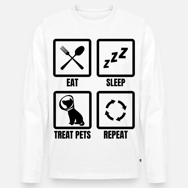 Tierarzt Routine - Männer Premium Bio Langarmshirt - Weiß