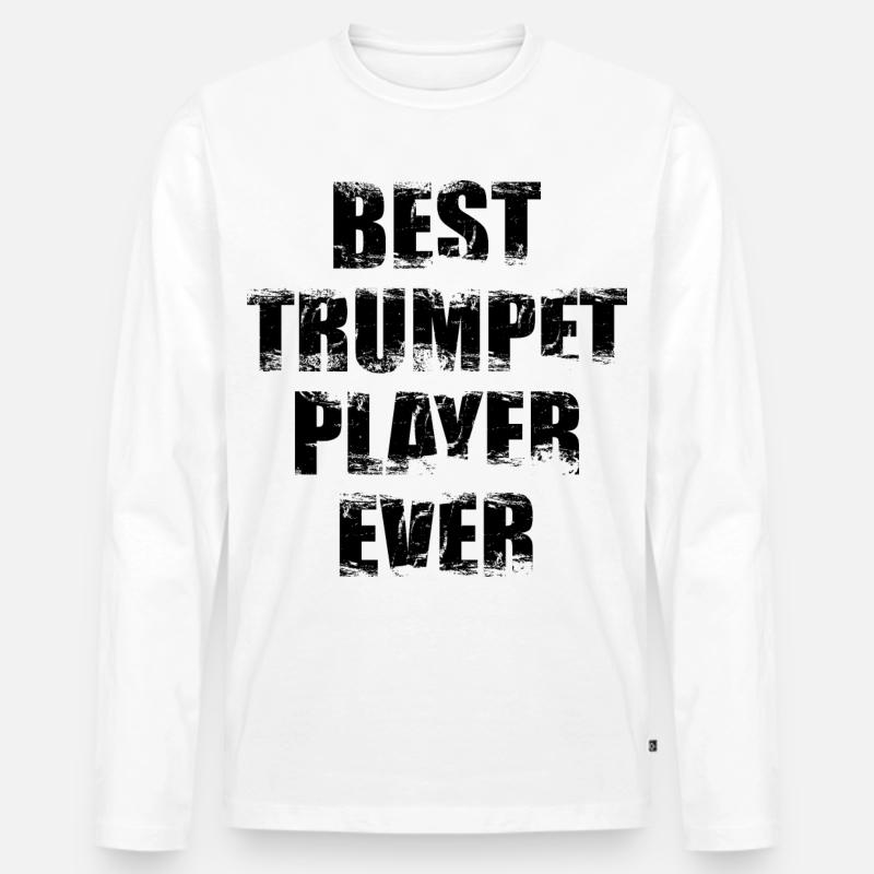 Bester Trompeter - Männer Premium Bio Langarmshirt - Weiß