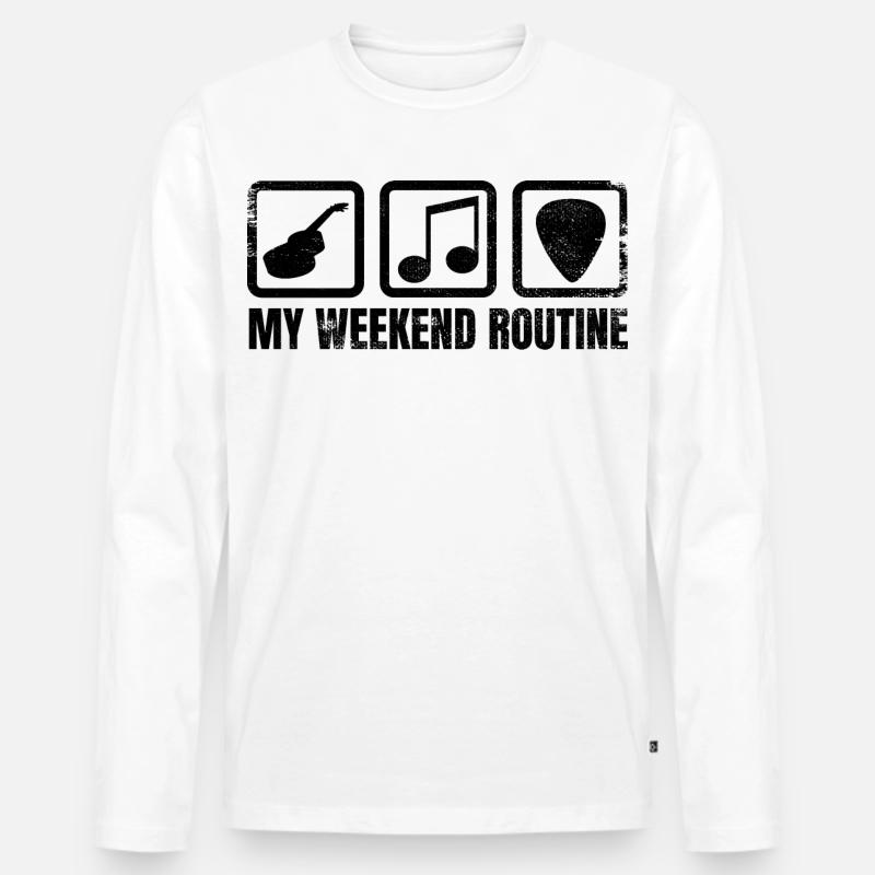 Meine Wochenendroutine - Männer Premium Bio Langarmshirt - Weiß