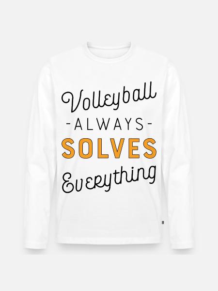 Volleyball - Men's Premium Organic Long Sleeve Shirt - white
