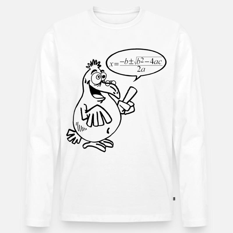 Schwarzer Schlauer Vogel - Männer Premium Bio Langarmshirt - Weiß