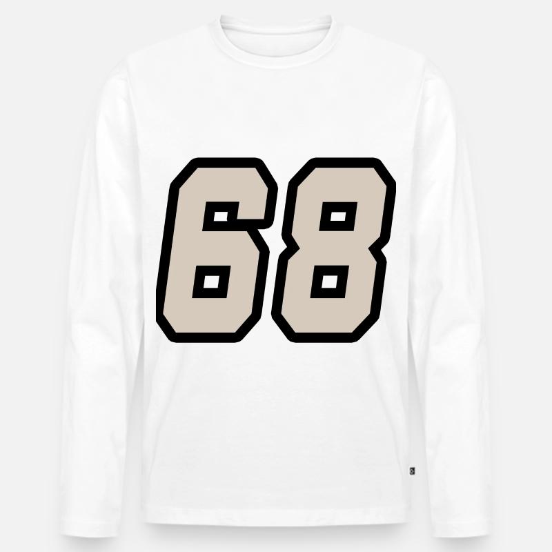 Nummer achtundsechzig 68 - Männer Premium Bio Langarmshirt - Weiß