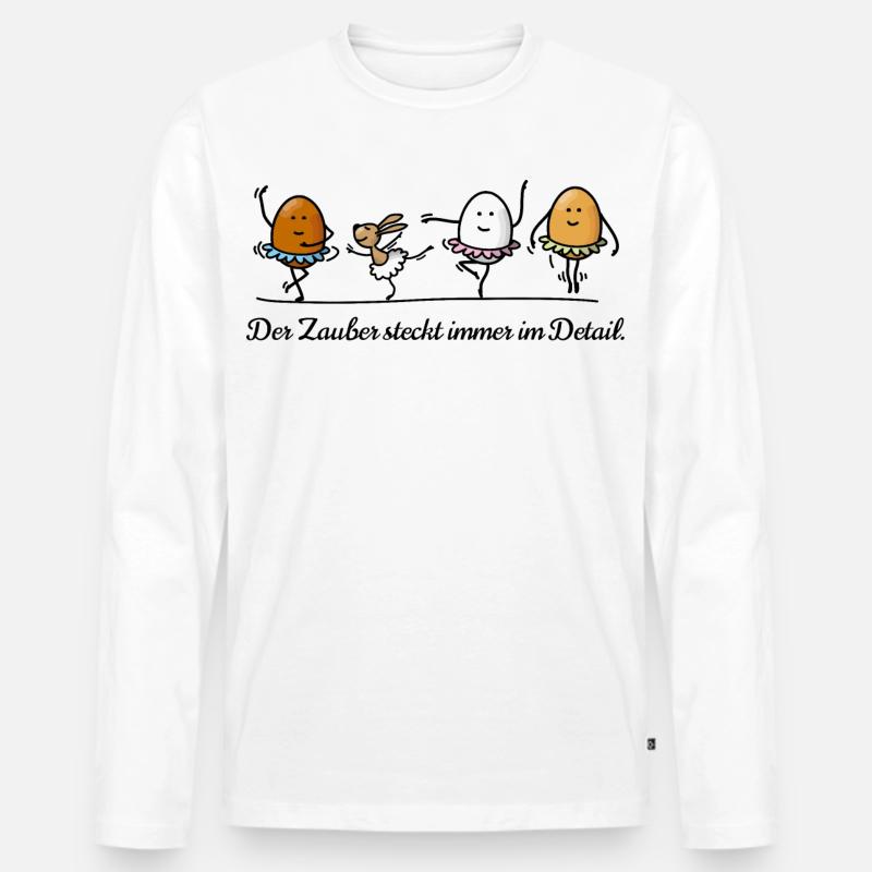 Ostern - Männer Premium Bio Langarmshirt - Weiß