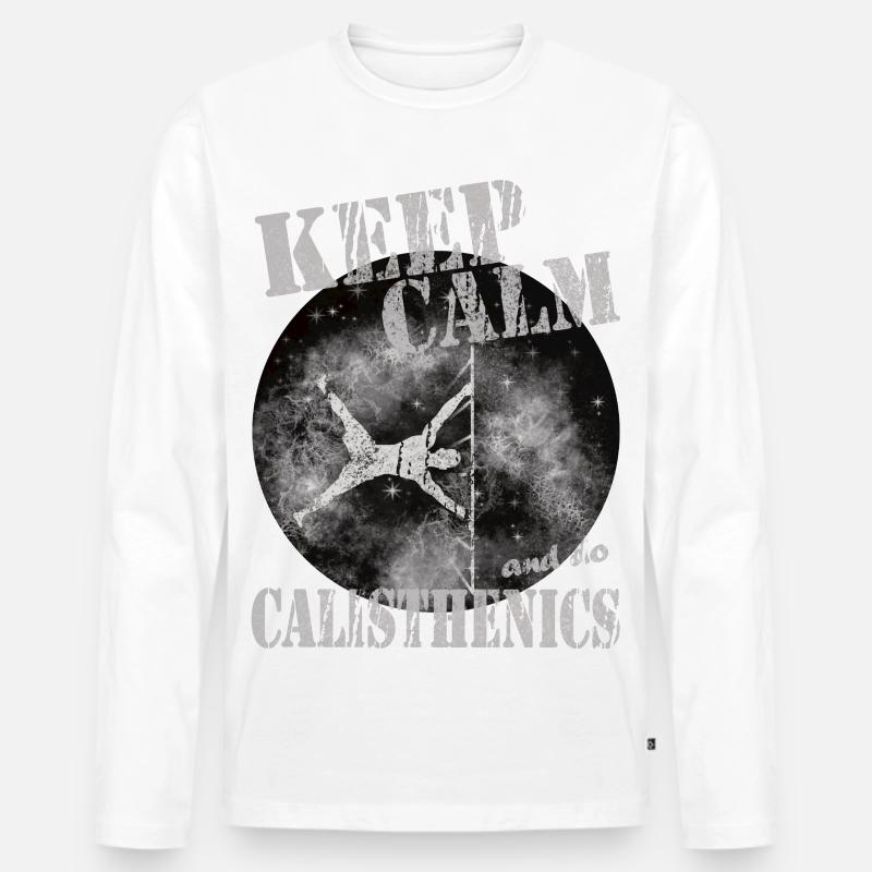 Keep Calm – Calisthenics Design - Männer Premium Bio Langarmshirt - Weiß