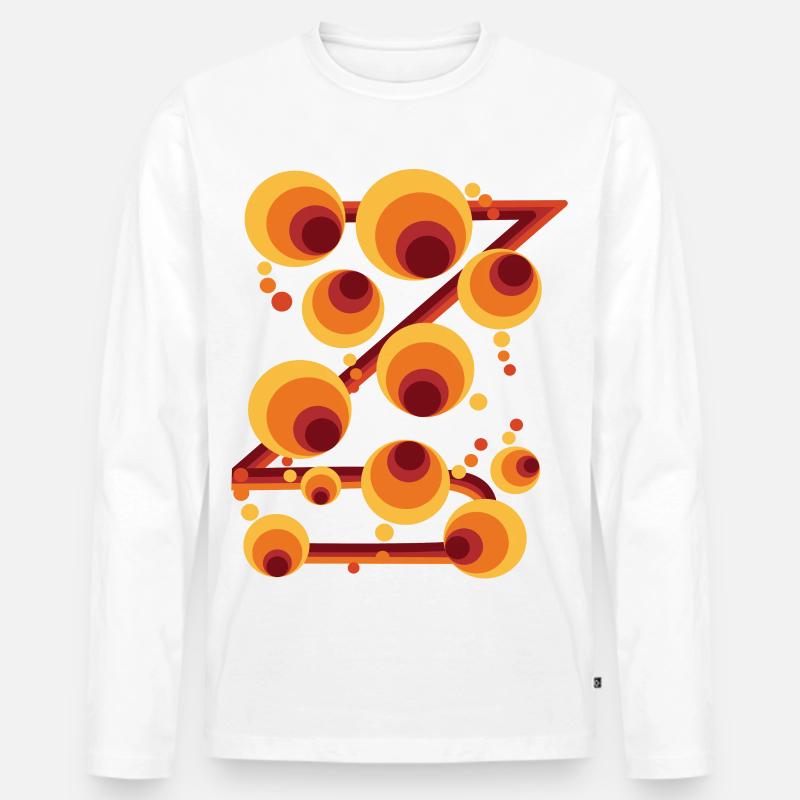 Abstraktes Polka Dot Kreismuster - Männer Premium Bio Langarmshirt - Weiß