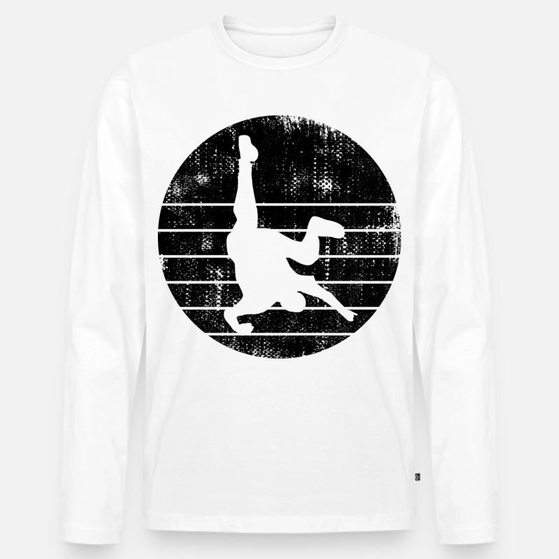 Breakdancer - Männer Premium Bio Langarmshirt - Weiß