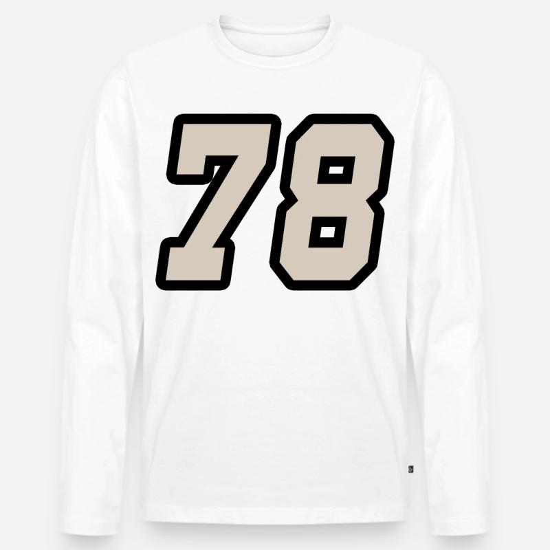 Nummer achtundsiebzig 78 - Männer Premium Bio Langarmshirt - Weiß