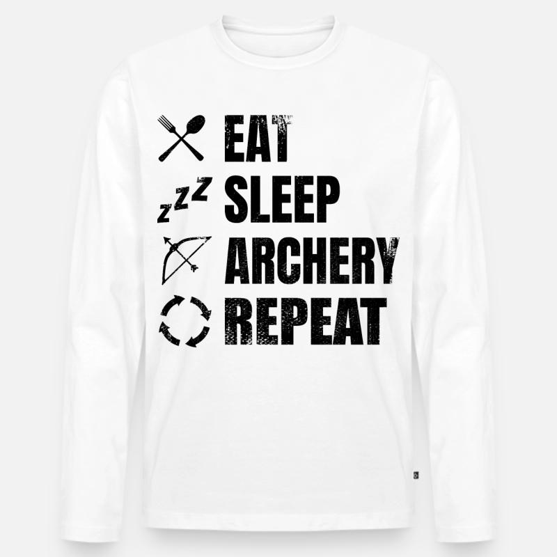 Bogensport Zeitplan - Männer Premium Bio Langarmshirt - Weiß