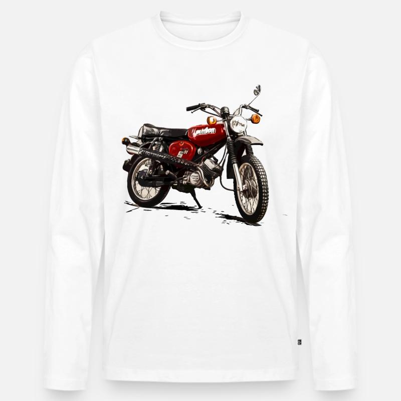S51 Enduro Simson Motorrad - Männer Premium Bio Langarmshirt - Weiß