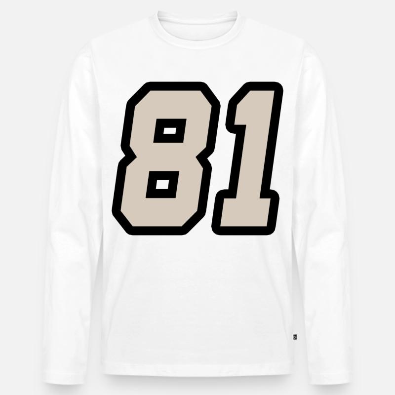 Nummer einundachtzig 81 - Männer Premium Bio Langarmshirt - Weiß
