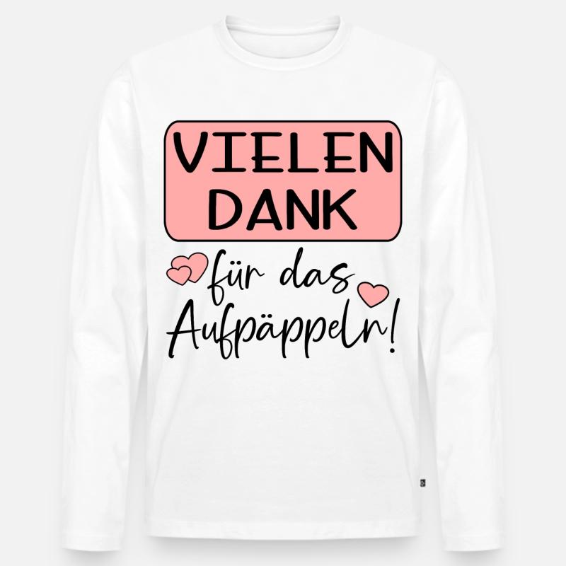 GUTE BESSERUNG - AUFPÄPPELN - Männer Premium Bio Langarmshirt - Weiß