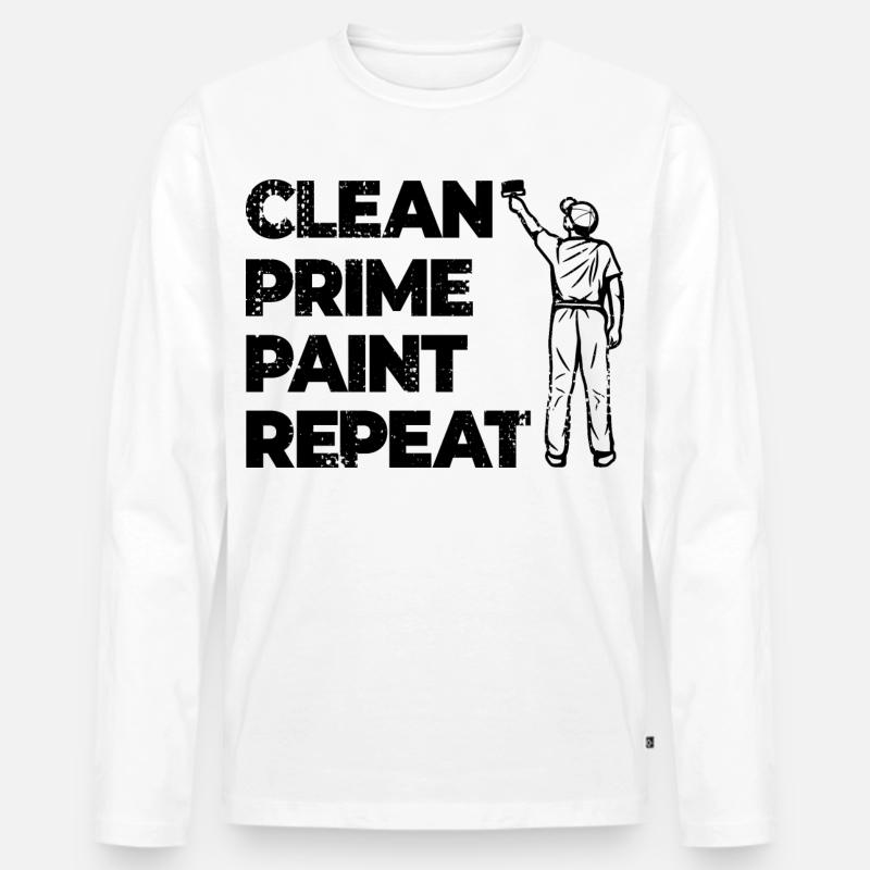 Maler Workflow - Männer Premium Bio Langarmshirt - Weiß