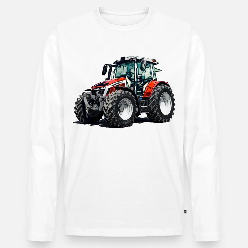 M F 5S Traktor - Männer Premium Bio Langarmshirt - Weiß