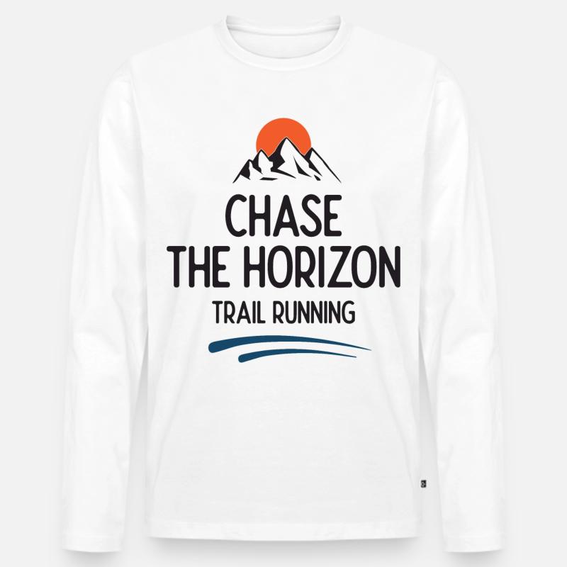Trailrunning - Jagd auf den Horizont - Männer Premium Bio Langarmshirt - Weiß