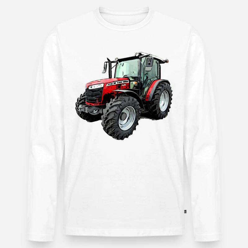 M F 4708 M Traktor - Männer Premium Bio Langarmshirt - Weiß