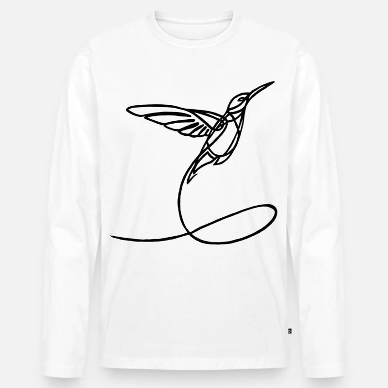 Schwarzer seltsamer Vogel - Männer Premium Bio Langarmshirt - Weiß
