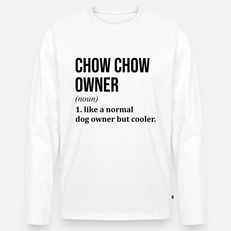 Chow Chow - Männer Premium Bio Langarmshirt - Weiß