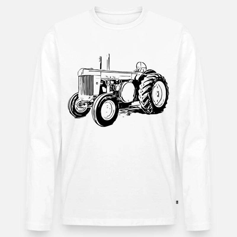 Model R Traktor - Männer Premium Bio Langarmshirt - Weiß
