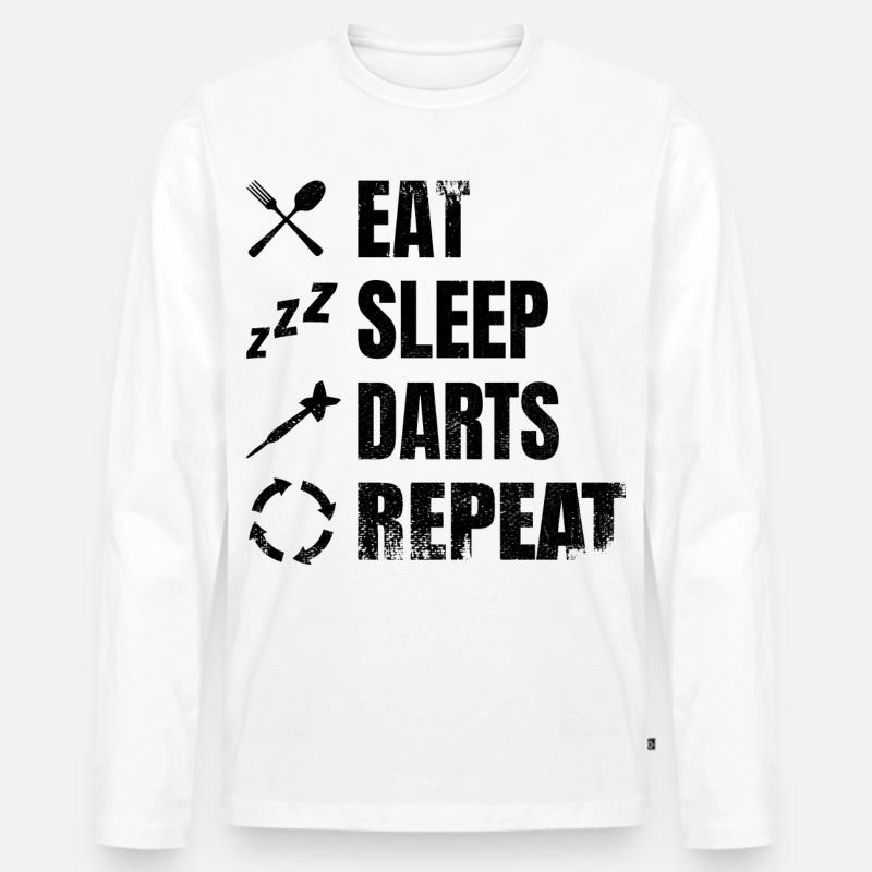Dart Täglicher Zeitplan - Männer Premium Bio Langarmshirt - Weiß