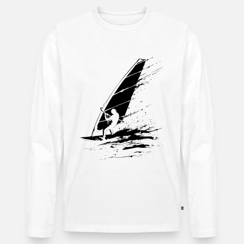 Windsurfer - Männer Premium Bio Langarmshirt - Weiß