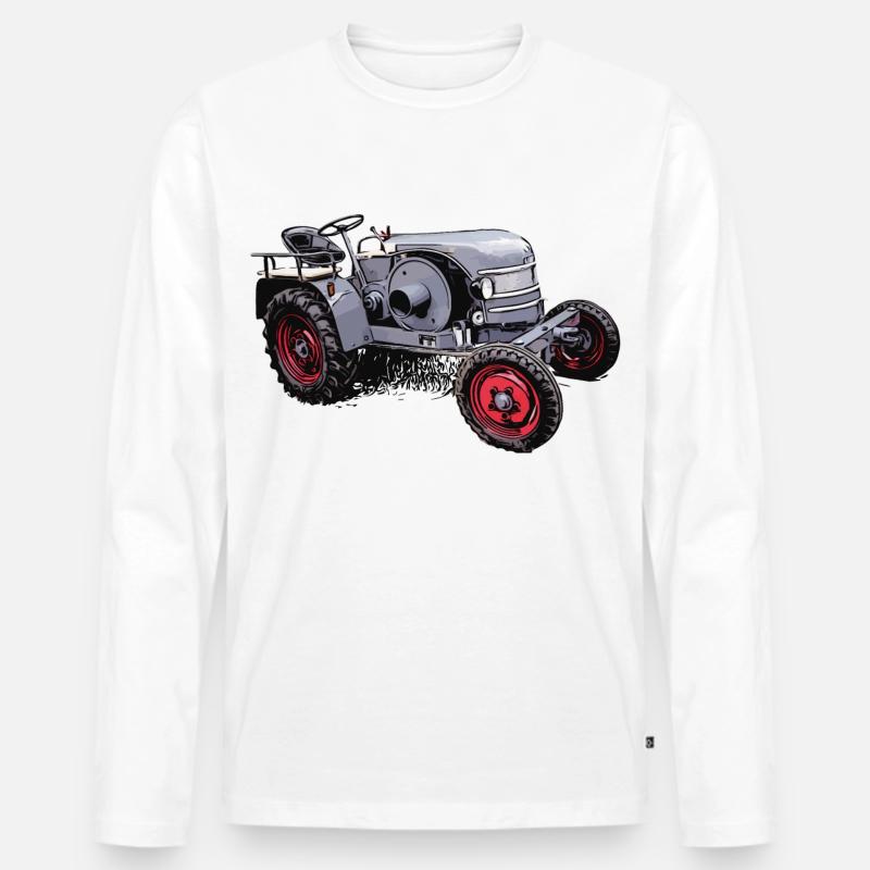 Oldtimer Traktor Kramer K12 - Männer Premium Bio Langarmshirt - Weiß
