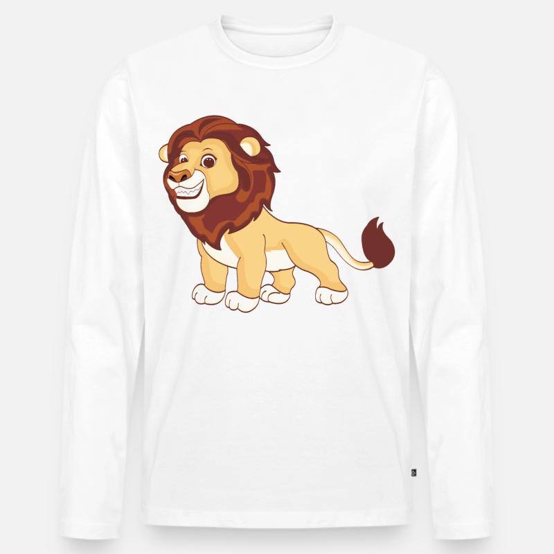 Ein prächtiger Löwe - Männer Premium Bio Langarmshirt - Weiß
