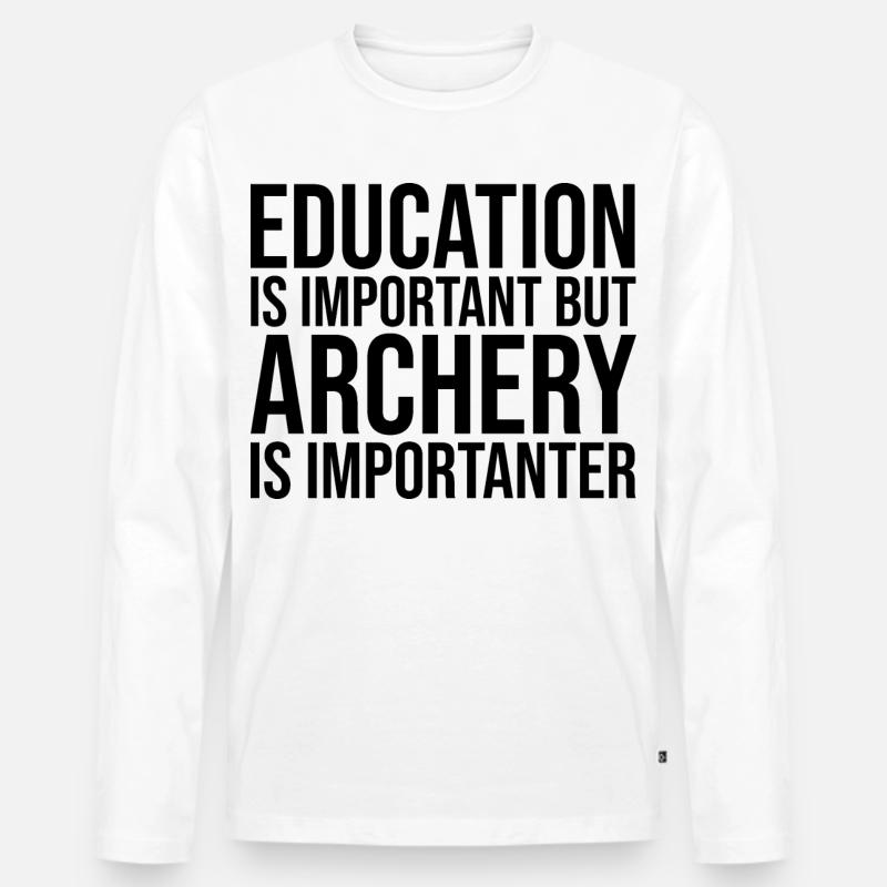 Bogenschießen - Männer Premium Bio Langarmshirt - Weiß