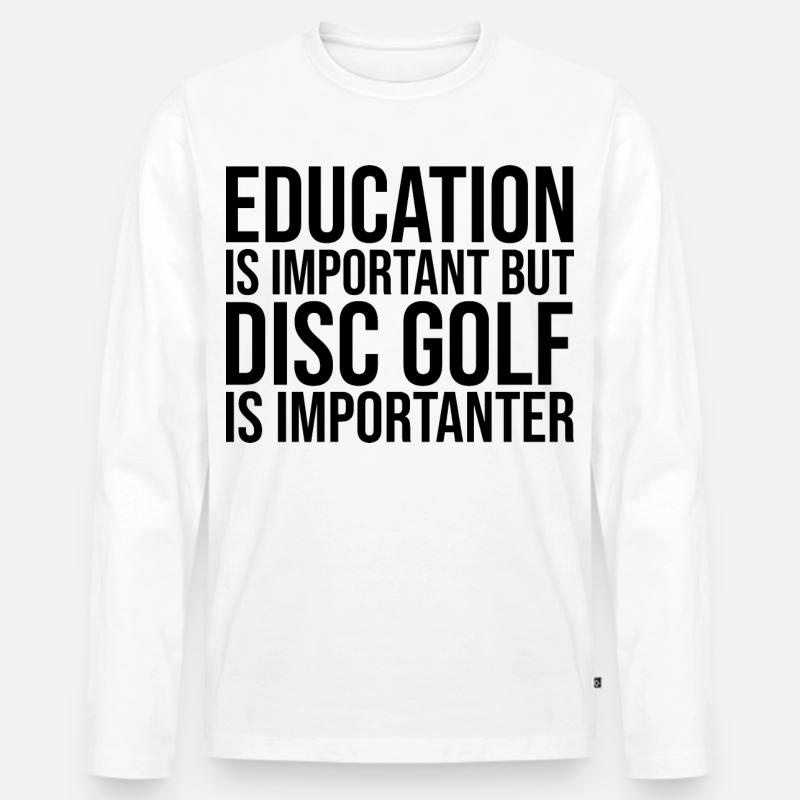 Discgolf - Männer Premium Bio Langarmshirt - Weiß