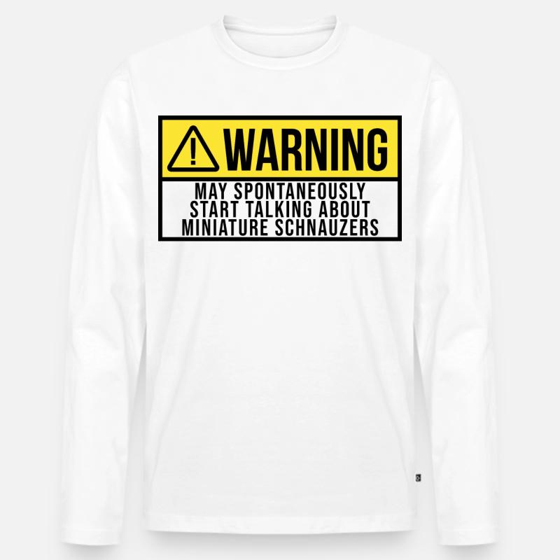 Zwergschnauzer - Männer Premium Bio Langarmshirt - Weiß