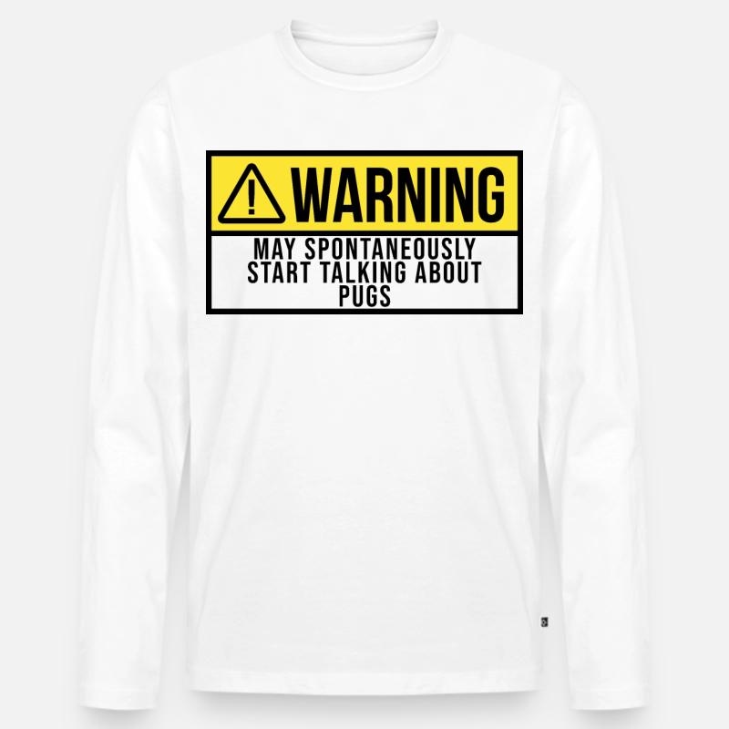 Mops - Männer Premium Bio Langarmshirt - Weiß