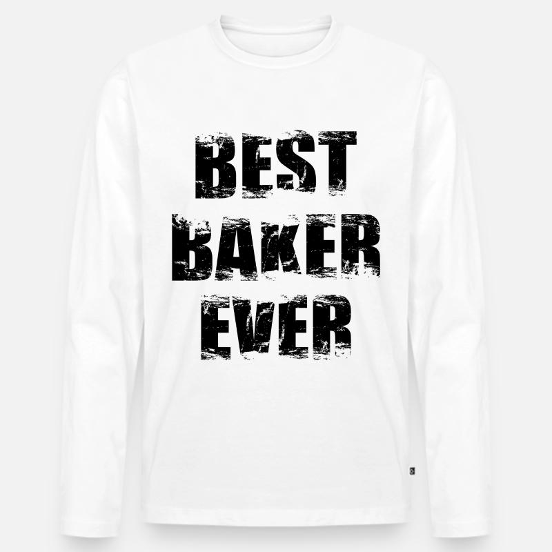 Bäcker - Männer Premium Bio Langarmshirt - Weiß