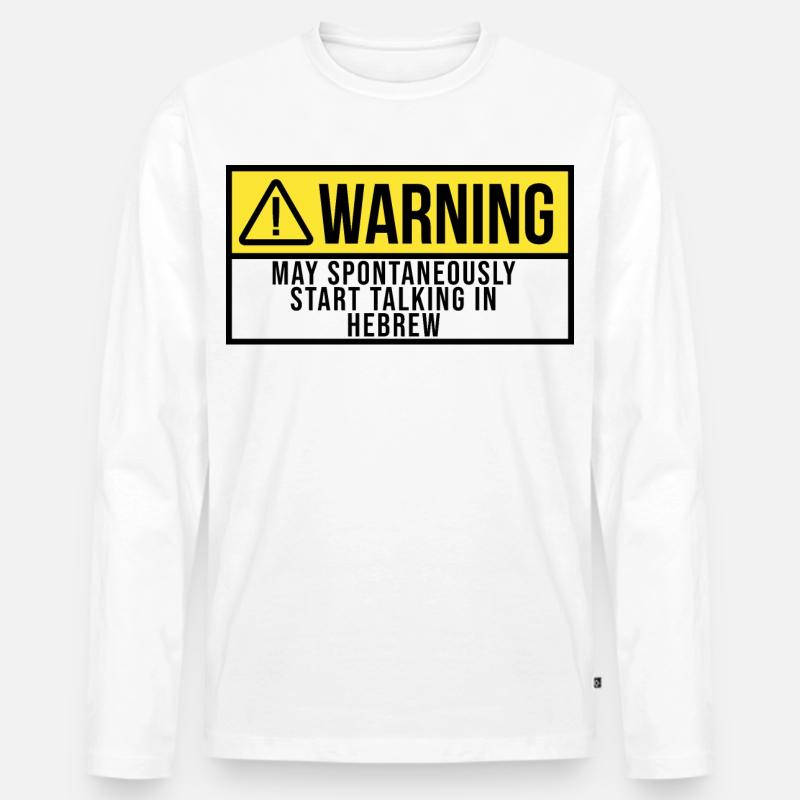 Hebräisch - Männer Premium Bio Langarmshirt - Weiß