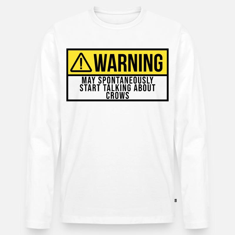 Krähe - Männer Premium Bio Langarmshirt - Weiß
