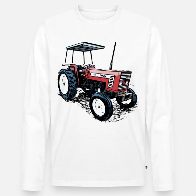Traktor 666 - Männer Premium Bio Langarmshirt - Weiß
