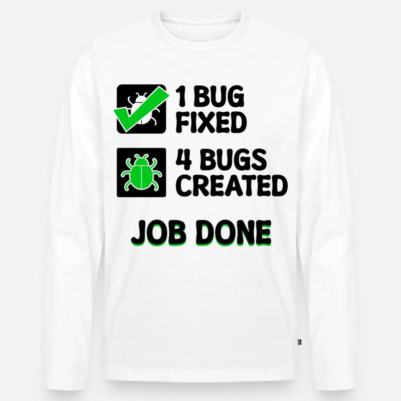 Programmierer Developer Bugfixing Bugs Skripting - Männer Premium Bio Langarmshirt - Weiß