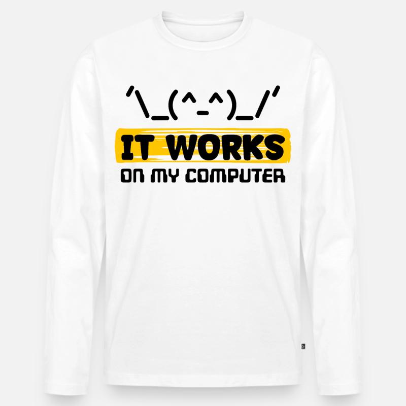 Coden Skripting Computerfreak Developer Statement - Männer Premium Bio Langarmshirt - Weiß