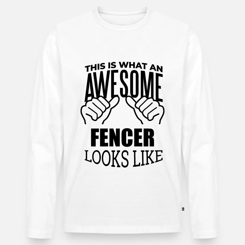 Fechten - Männer Premium Bio Langarmshirt - Weiß