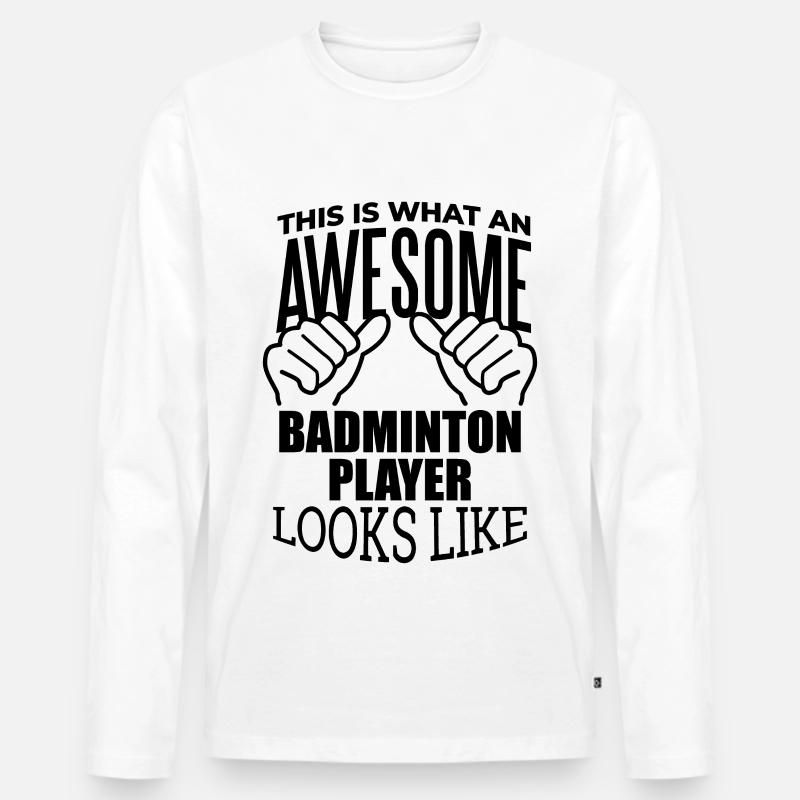 Badminton - Männer Premium Bio Langarmshirt - Weiß