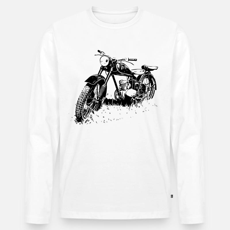 Zschopau DDR Motorrad - Männer Premium Bio Langarmshirt - Weiß