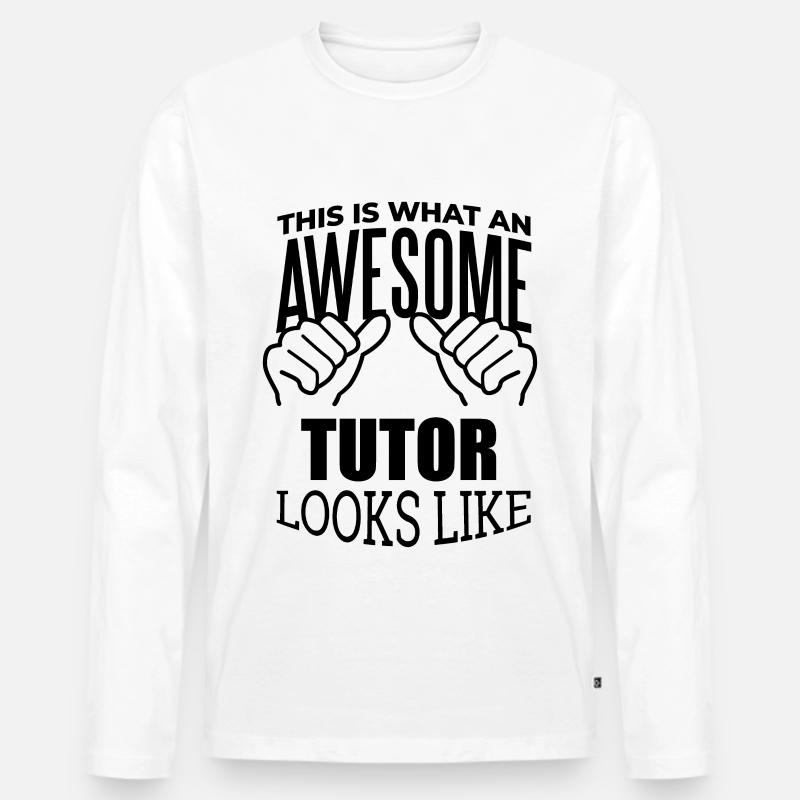 Tutor - Männer Premium Bio Langarmshirt - Weiß