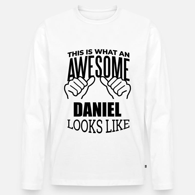 Daniel - Männer Premium Bio Langarmshirt - Weiß