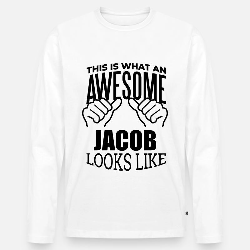 Jacob - Männer Premium Bio Langarmshirt - Weiß