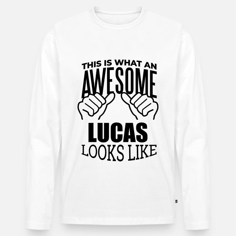 Lucas - Männer Premium Bio Langarmshirt - Weiß