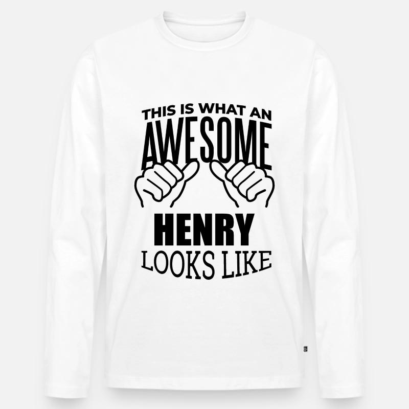 Henry - Männer Premium Bio Langarmshirt - Weiß