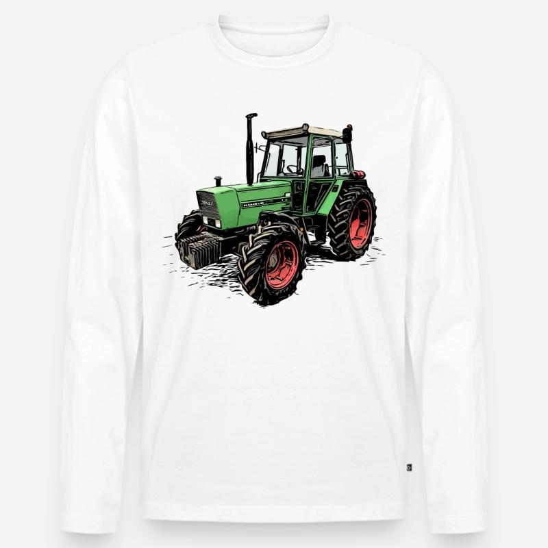 Farmer 306 Traktor - Männer Premium Bio Langarmshirt - Weiß
