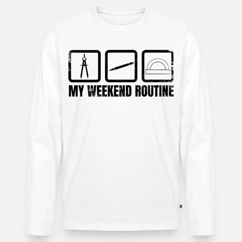 Meine Wochenendroutine - Männer Premium Bio Langarmshirt - Weiß